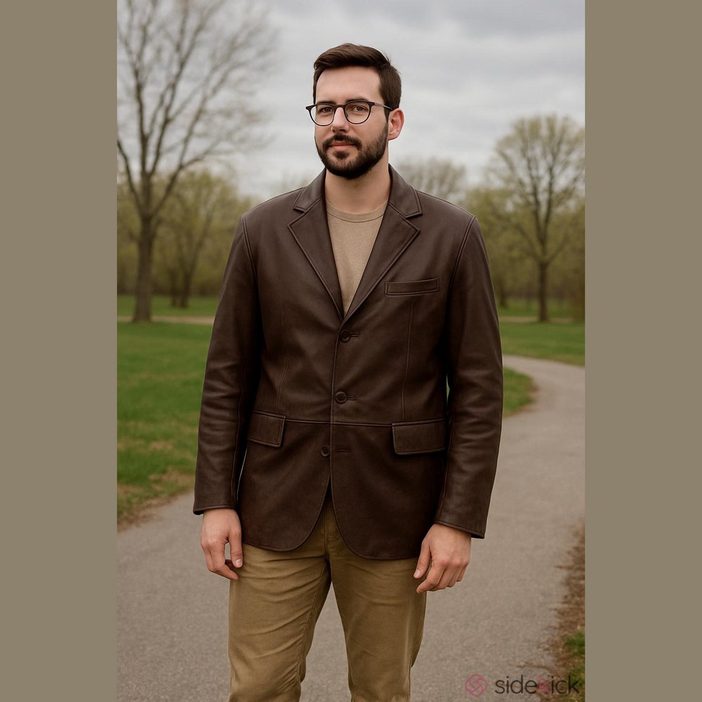 Apt 9 Leather Jacket Brown Size 42R